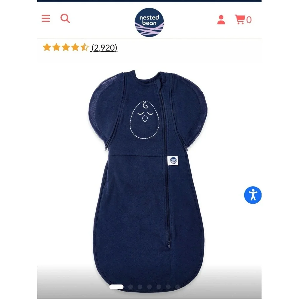 Nested Bean Zen Navy Blue Weighted Sleep Sack